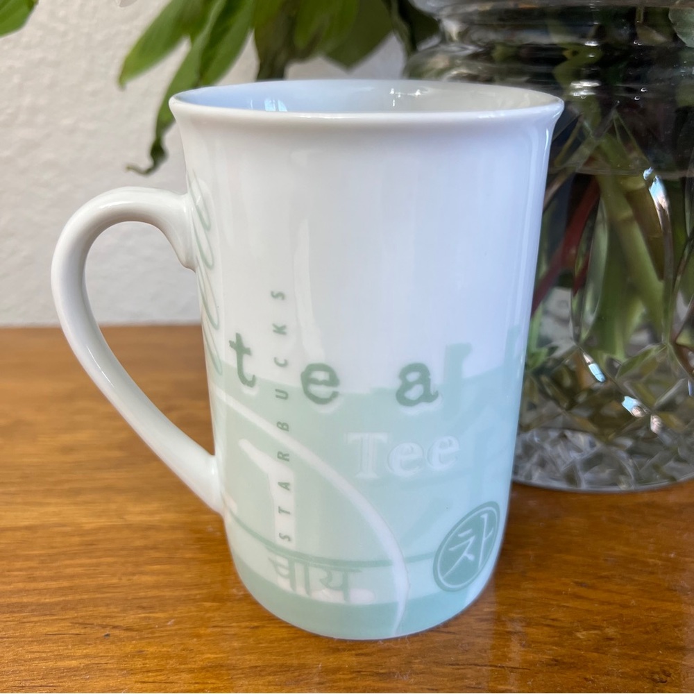 Vintage Starbucks Tazo Tea Mint Green Tea Mug with Typography 1998 8oz